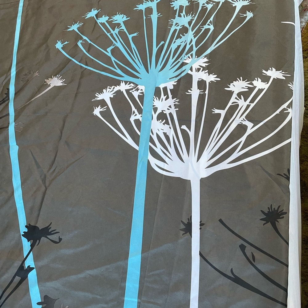 Shower curtain with liner.